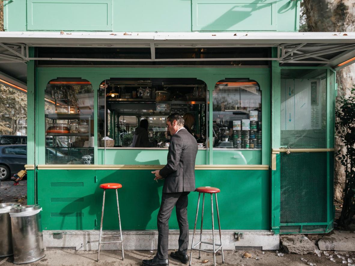 Stop by this old tram-carriage-turned-coffee-bar for a chilled outdoor espresso break