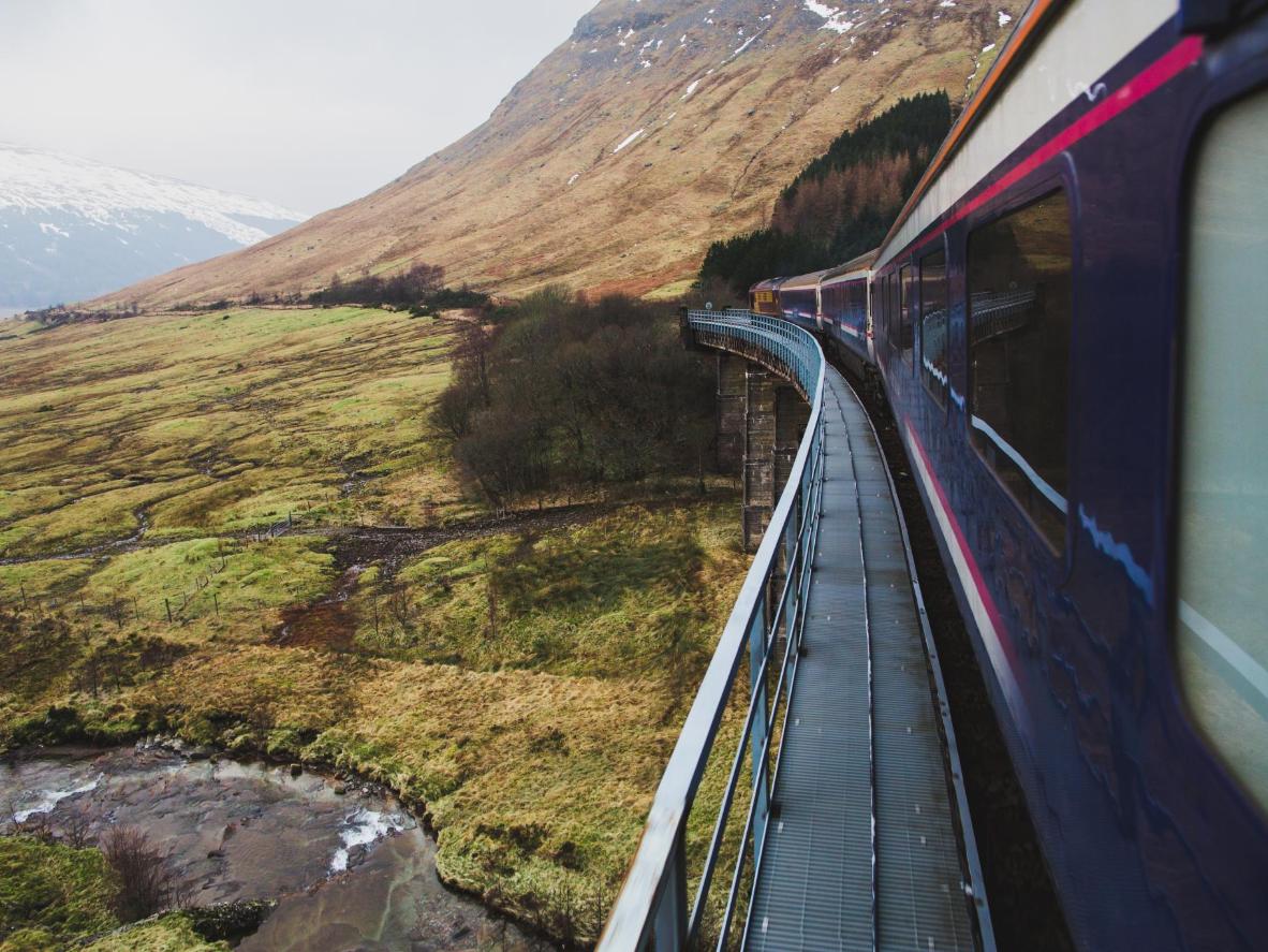 The train journey from London to Edinburgh is a showcase of British heritage and natural beauty