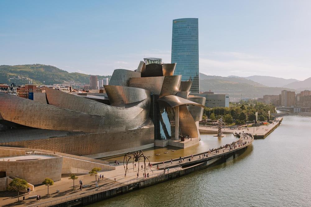 The Guggenheim Museum in Bilbao, Spain, showcasing modern architecture in the Basque Country