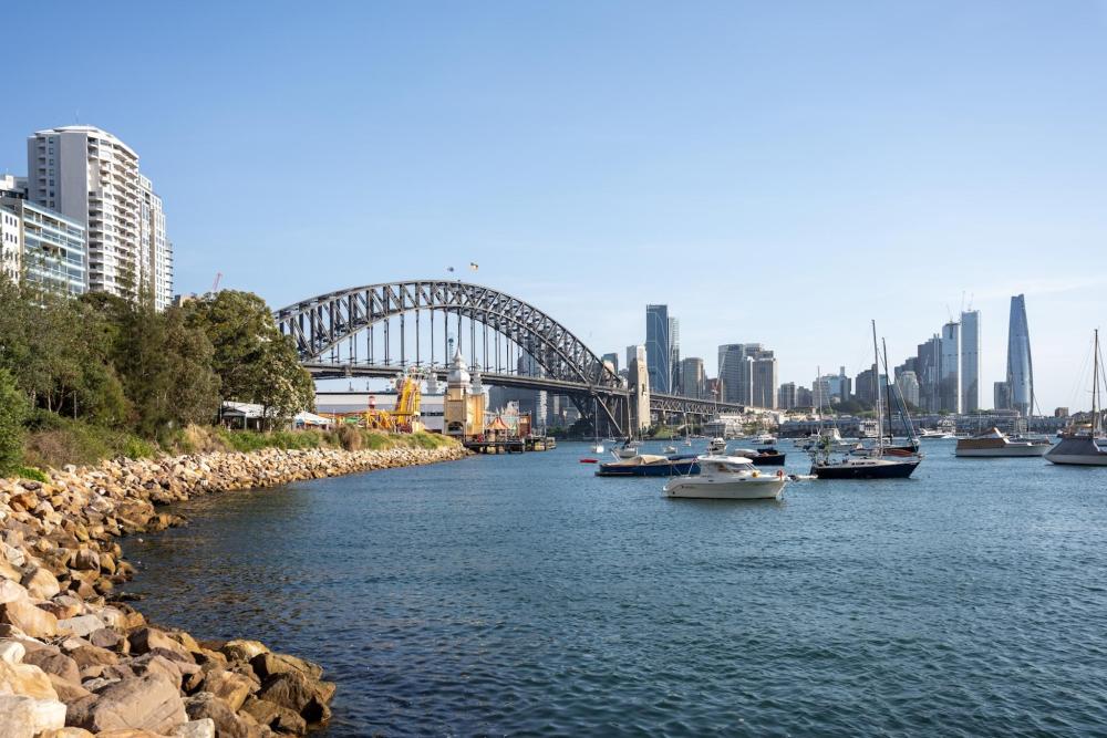 An expansive view of the Harbour Bridge in Sydney 