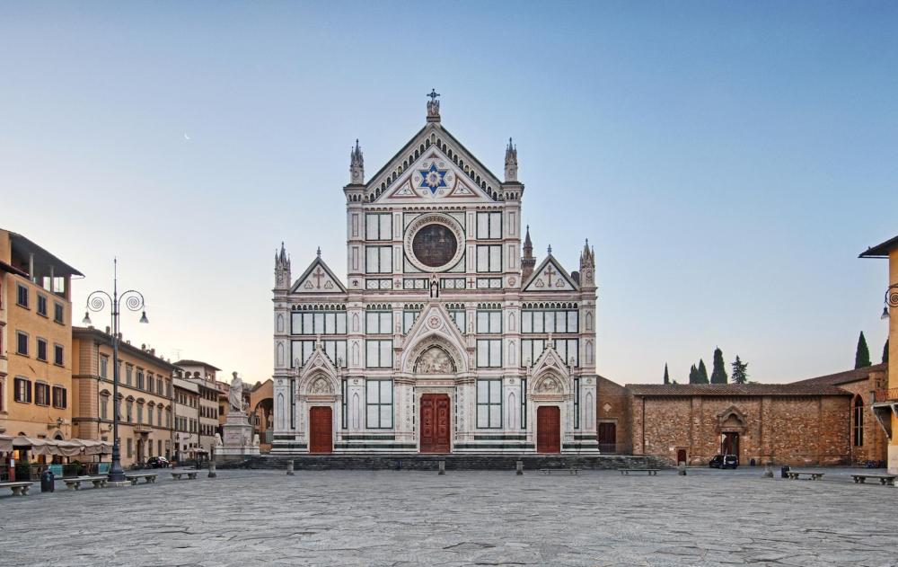 The Basilica of Santa Croce, Italy, showcasing its intricate architecture and stunning façade.